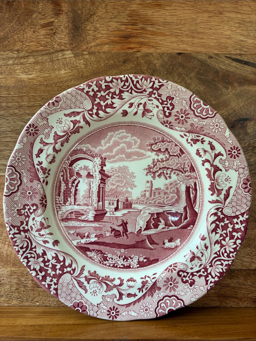 Spode Cranberry Italian dinner or salad plate.